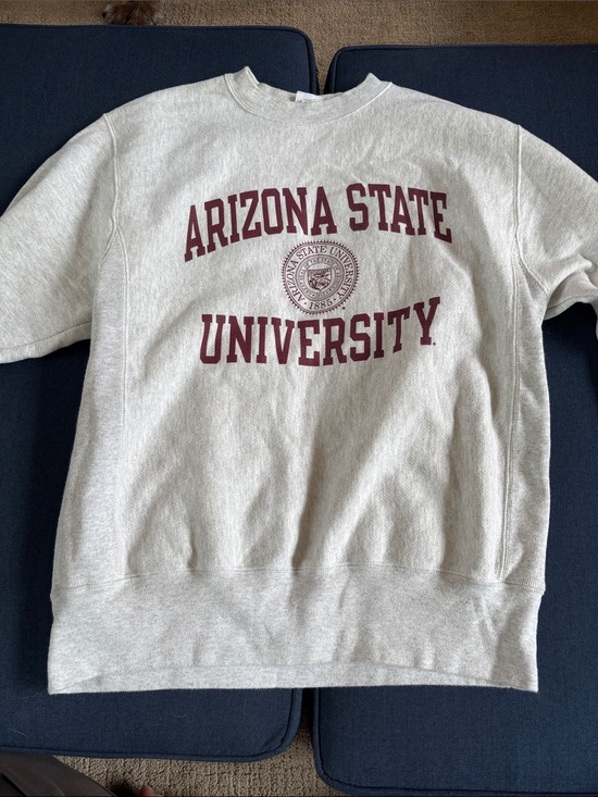 Champion Tops - Champion Arizona State University Crewneck Sweatshirt - Gray with Maroon Logo